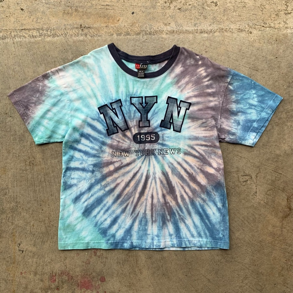 Vintage 90s Y2K New York City Plaid Tie Dye Mens Womens Streetwear Tshirt